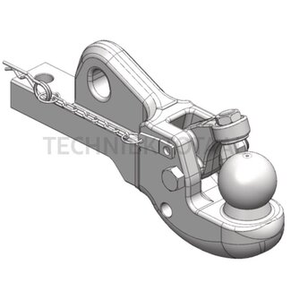 Scharmüller Pickup Hitch - Schacht-dwarsdoorsnede B x H 70 x 45 mm, Uittrekbaar 390 mm, D-waarde 86,1 kN