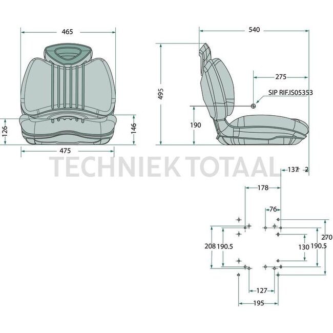 GRANIT Sitz - 25270291 | passend für: diverse Aufsitzmäher und Rasentraktoren | Farbe: schwarz