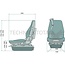 GRAMMER Zitting Actimo MSG95AL/732 - 2401249955, 1249955 | Ophanging: luchtgeveerd | Bekledingstype: stof | Zittingcontactschakelaar: optioneel | Spoormaat: 260 mm | Zittingbreedte: 520 mm | Gordelsysteem: ja | Boordspanning: 24 V | Stoelverwarming: ja | Lengte: