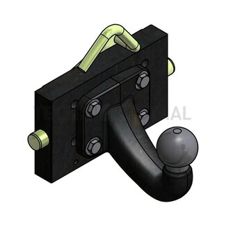Walterscheid Trekhaak kogel 50 rail 199 mm, pen Ø 22 mm, 150 kg, zwart
