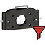 Scharmüller Adaptor plate Height adjustable with handle - 77705732533, 5.7325.33-A02, 05.7325.33-A02 | Load capacity: 2000 kg | D-value: 83,9 kN | Rail width: 325 mm | Hole pattern: 140 x 80 mm | Guide width: 26 mm | Plate height: 133 mm | Thread: M20 | Colour: Black