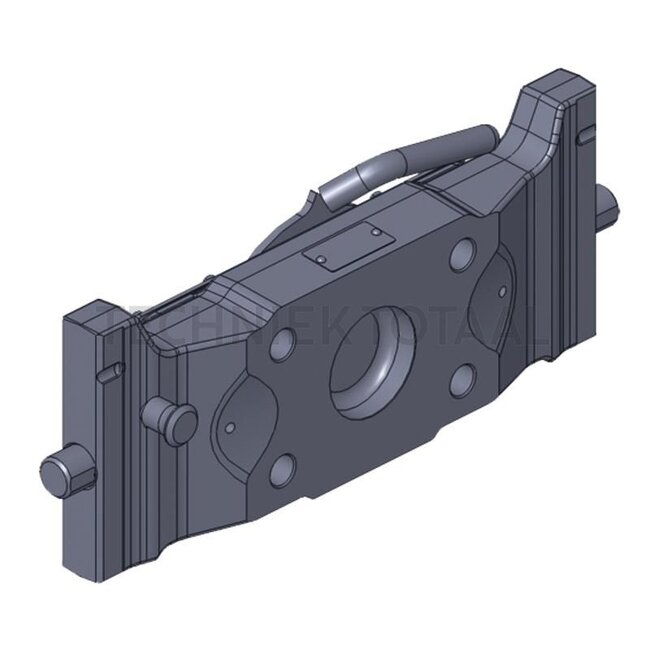 Scharmüller Adaptor plate Height adjustable with handle - 77707739042, 7.7390.42-A02, 07.7390.42-A02 | Load capacity: 3000 kg | D-value: 97,1 kN | Rail width: 390 mm | Hole pattern: 140 x 80 mm | Guide width: 32 mm | Plate height: 160 mm | Thread: M20 | Colour: Black