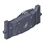 Scharmüller Adaptor plate Height adjustable with handle - 77707739042, 7.7390.42-A02, 07.7390.42-A02 | Load capacity: 3000 kg | D-value: 97,1 kN | Rail width: 390 mm | Hole pattern: 140 x 80 mm | Guide width: 32 mm | Plate height: 160 mm | Thread: M20 | Colour: Black