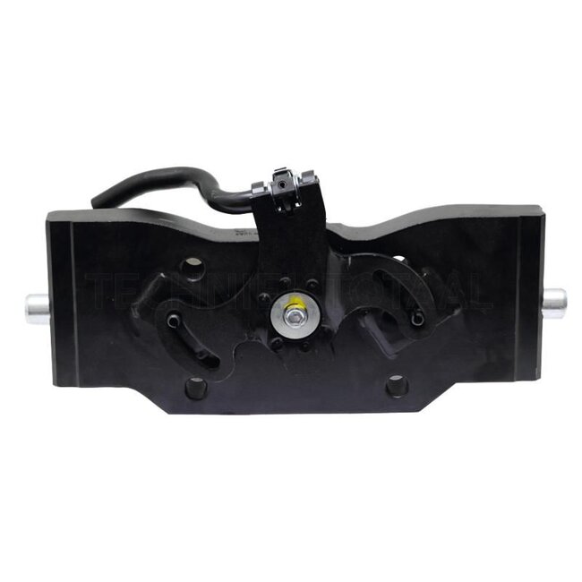 ROCKINGER Adapterplaat - 787899D92702, RO899D92703 | Railbreedte: 390 mm | Geleidebreedte: 32 mm | Vergrendelpen Ø: 25 mm | Gatenpatroon: 160 x 100 mm | Kleur: zwart | Omschrijving: Koppelingsdrager voor in hoogte verstelbare trekhaakframes |  Geschikt voor het bev