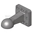Scharmüller Trekoog - 11301317, 0.653.90.0-A02, 00.653.90.0-A02 | D-waarde: 120,2 kN | Flens: 8-gaats, verticaal | Oplegdruk: 4000 kg | Gatenpatroon: 130 x 130 mm | Boring: M20 mm | Aantal gaten: 8 | Kleur: zwart | Werklengte: 240 mm | EG-goedkeuring: VO (EU) 2015/20