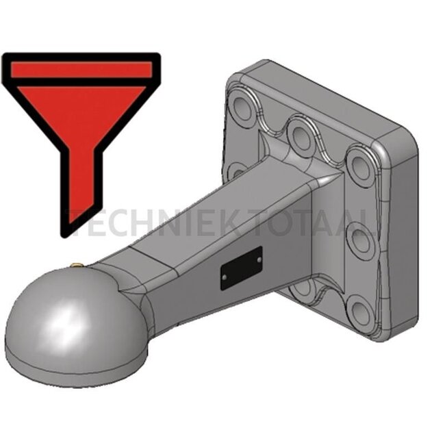 Scharmüller Trekoog - 11301317, 0.653.90.0-A02, 00.653.90.0-A02 | D-waarde: 120,2 kN | Flens: 8-gaats, verticaal | Oplegdruk: 4000 kg | Gatenpatroon: 130 x 130 mm | Boring: M20 mm | Aantal gaten: 8 | Kleur: zwart | Werklengte: 240 mm | EG-goedkeuring: VO (EU) 2015/20