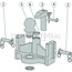 Walterscheid Inner part - 770KB8329, 8002579 | Rail width: 330 mm | Detent pin Ø: 25 mm | Guide width: 32 mm | Load capacity: 4000 kg | D-value: 102 kN | Colour: Black | Description: This product is a ball support with two locking bolts. The hitch ball 80 dimensions a