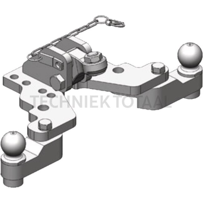 Scharmüller Forced steering support plates left Ball 80 to K50 250 mm, 2 ton - 0.520.55.0, 00.520.55.0