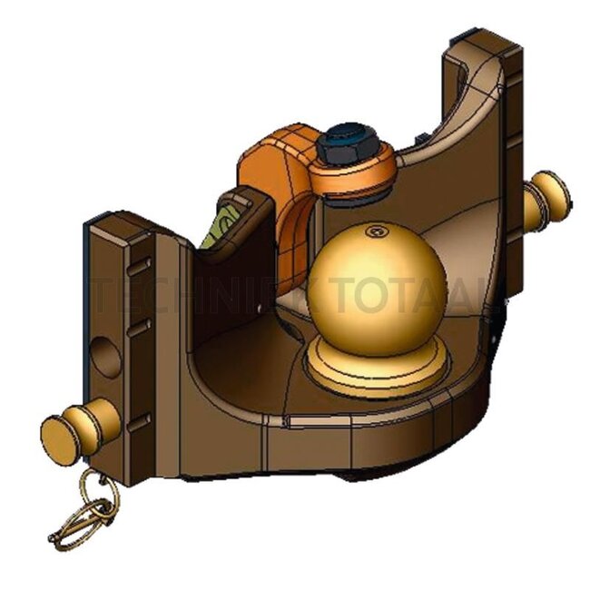 Scharmüller Kugelkupplung System K80, ISO 24347 - 77705632945, 5.6329.45-A02, 05.6329.45-A02 | Schienenbreite: 330 mm | Rastbolzen Ø: 20 mm | Führungsbreite: 30 mm | Stützlast: 4000 kg | D-Wert: 89,3 kN | Plattenhöhe: 160 mm | Farbe: Schwarz | Ausladung: 57 mm | Stüt
