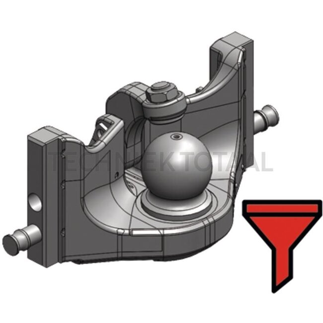 Scharmüller Kugelkupplung System K80, ISO 24347 - 77705632945, 5.6329.45-A02, 05.6329.45-A02 | Schienenbreite: 330 mm | Rastbolzen Ø: 20 mm | Führungsbreite: 30 mm | Stützlast: 4000 kg | D-Wert: 89,3 kN | Plattenhöhe: 160 mm | Farbe: Schwarz | Ausladung: 57 mm | Stüt