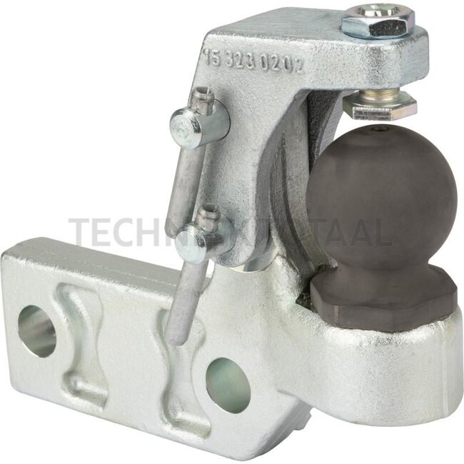 Scharmüller ZWL K50 mit Niederhalter Fendt Guss (W390) - 77700520522, 0.520.52.2, 00.520.52.2 | Assembly notes: Both ends | Connection position: 250 mm | Lock: K50 | Colour: Black | Steering power: 2 t | Description: Approved for steering forces up to 20 kN (2 t)