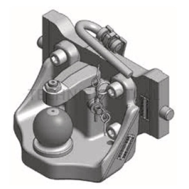 ROCKINGER Trekhaak Fendt grijs - 787825X1209C, RO825X12090 | Railbreedte: 311 mm | Vergrendelpen Ø: 22 mm | Geleidebreedte: 30 mm | Oplegdruk: 3000 kg | D-waarde: 98,1 kN | Kleur: AGCO grijs | Omschrijving: Kogelkoppeling met comfortabele hoogteverstelling | Koge