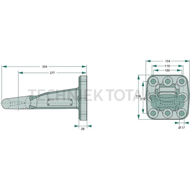 Scharmüller Drawbar eye - 77700652420A90, 8004827, 0.652.42.0-A90, 00.652.42.0-A90 | Version: Pick-up hitch | D-value: 89,3 kN | Hole pattern: 110 x 100 mm | Towing eye Ø: 50 mm | Load capacity: 3000 kg | Colour: Cathodic dip coating, black | Lock: Ring, not rotatabl