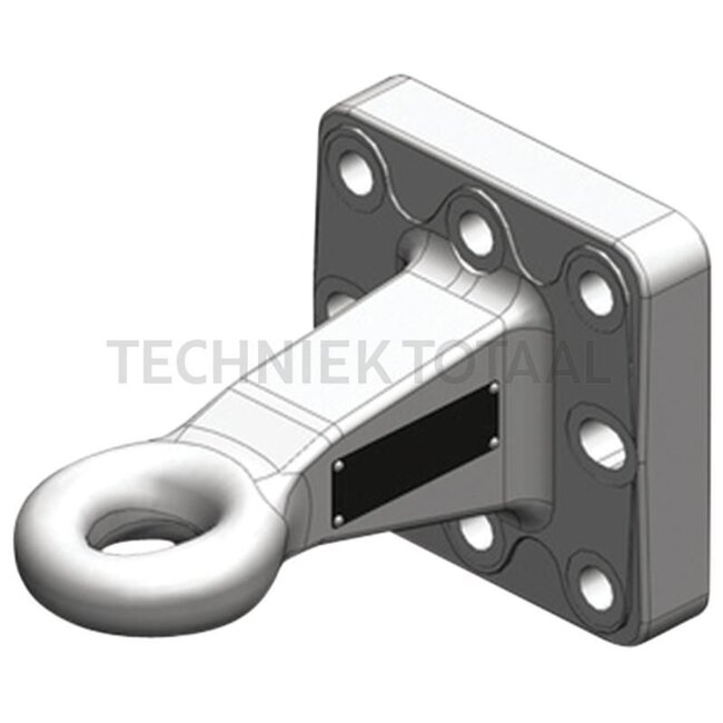 Scharmüller Zugöse - 77700654410, 0.654.41.0-A02, 00.654.41.0-A02 | Ausführung: Pick-up Hitch | D-Wert: 102,4 kN | Lochbild: 145 x 145 mm | Zugösen-Ø: 50 mm | Stützlast: 3000 kg | Farbe: Schwarz | Verriegelung: Ring, starr | Anzahl Löcher: 8 | Ausladung: 252 mm | Boh