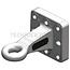 Scharmüller Zugöse - 77700654410, 0.654.41.0-A02, 00.654.41.0-A02 | Ausführung: Pick-up Hitch | D-Wert: 102,4 kN | Lochbild: 145 x 145 mm | Zugösen-Ø: 50 mm | Stützlast: 3000 kg | Farbe: Schwarz | Verriegelung: Ring, starr | Anzahl Löcher: 8 | Ausladung: 252 mm | Boh