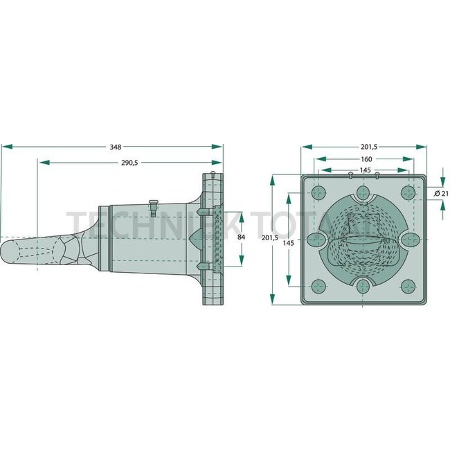Scharmüller Drawbar eye - 77700654430, 0.654.43.0-A02, 00.654.43.0-A02 | Version: Pick-up hitch | D-value: 102,4 kN | Hole pattern: 145 x 145 mm | Towing eye Ø: 50 mm | Load capacity: 3000 kg | Colour: Black | Lock: Ring, rotatable | No. of holes: 8 | Overhang: 295 m