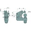 Sauermann Forced steering left ball-Ø 50 mm, 69 x 50/80 mm John Deere | RE333549, RE333545, JRE333549