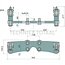 Sauermann Positive steering Double sided 3 in 1 To fit 71112001 - 71112002, JAL225422 | Assembly notes: Both ends | Hole Ø: 25 mm | Colour: Green | Hole pattern: 130 x 65 mm | Ball Ø: 50 mm | To fit: John Deere