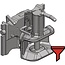 Scharmüller Bolzenkupplung Schienenbreite 255 mm - Rastbolzen Ø 25 mm - Führungsbreite 32 mm - Kuppelbolzen 38 mm - Stützlast 2000 kg - Schwarz