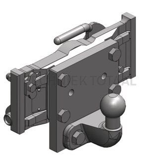 Scharmüller Anhängebock JSV Kugel 50 rail 325 mm, Bolzen Ø 25 mm, 250 kg, schwarz