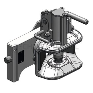 Scharmüller Bolzenkupplung Schienenbreite 320 mm - Rastbolzen Ø 25 mm - Führungsbreite 38 mm - Kuppelbolzen 38 mm - Stützlast 2000 kg - Schwarz