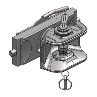Scharmüller Obenanhängebock rail 330 mm, Bolzen Ø 25 mm, Kupplungsbolzen 38 mm