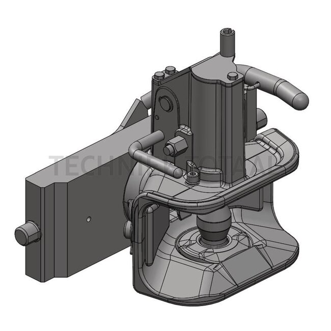 Scharmüller Inner part - 777033353221, 3.3353.221-A24, 03.3353.221-A24 | Rail width: 335 mm | Detent pin Ø: 22 mm | Guide width: 30 mm | Connecting pin: 38 mm | Load capacity: 2000 kg | D-value: 82,4 kN | Colour: AGCO grey | Description: Height adjustable with handle