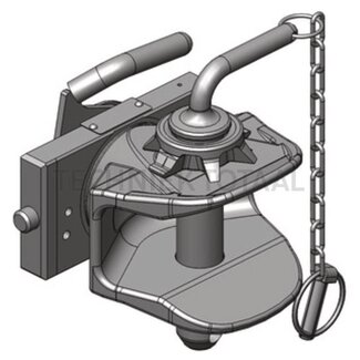 Scharmüller Bolzenkupplung Schienenbreite 160 mm - Rastbolzen Ø 16 mm - Führungsbreite 25 mm - Kuppelbolzen 31 mm - Stützlast 350 kg - Schwarz