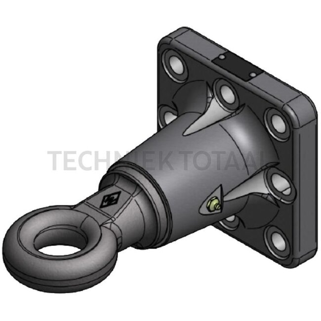 Walterscheid Zugöse - 770ZOD5145, 8005147 | Ausführung: Pick-up Hitch | D-Wert: 102,4 / 107,4 kN | Lochbild: 145 x 145 mm | Zugösen-Ø: 50 mm | Stützlast: 3000 / 1500 kg | Farbe: Schwarz | Verriegelung: Ring, drehbar | A: 268 mm | Anzahl Löcher: 8 | B: 145 mm | Beschre