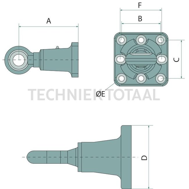 Walterscheid Zugöse - 770ZOD5145, 8005147 | Ausführung: Pick-up Hitch | D-Wert: 102,4 / 107,4 kN | Lochbild: 145 x 145 mm | Zugösen-Ø: 50 mm | Stützlast: 3000 / 1500 kg | Farbe: Schwarz | Verriegelung: Ring, drehbar | A: 268 mm | Anzahl Löcher: 8 | B: 145 mm | Beschre