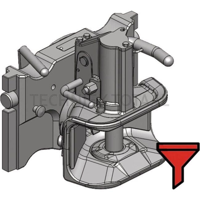 Scharmüller Inner part - 77707314501, 3.3145.01-A02, 03.3145.01-A02 | Rail width: 314 mm | Detent pin Ø: 20 mm | Guide width: 30 mm | Connecting pin: 31 mm | Load capacity: 2000 kg | D-value: 92 kN | Colour: Black | Description: Height adjustable with handle | Drawba