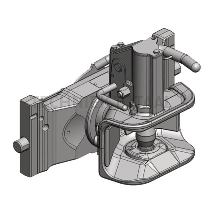 Scharmüller Pin coupling Rail width (mm) 390 mm - Detent pin √ò (mm) 25 mm - Guide width (mm) 32 mm - Connecting pin (mm) 38 mm - Load capacity (kg) 2500 kg - Black - 7.3903.281-A02, 07.3903.281-A02