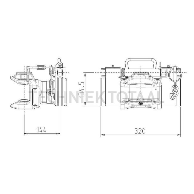 Sauermann Innenteil Sauermann - 711120010, C47942361 | Schienenbreite: 320 mm | Rastbolzen Ø: 30 mm | Führungsbreite: 20 mm | Kuppelbolzen: 31 mm | Stützlast: 2000 kg | D-Wert: 80,4 kN | Farbe: Schwarz