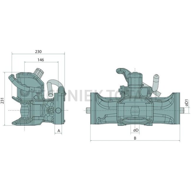 Sauermann Anhängebock 38 mm, 312 / 22 / 30 mm, 2000 kg, 84,3 kN, Zugöse Ø 50 mm - 73053100000