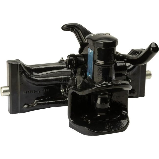 Sauermann Trailer hitch, automatic, 390 mm 38 mm - 711170014, D0.023.7674.410, D0.023.7674.4, AL160390, AL205360 | Rail width: 390 mm | Detent pin Ø: 25 mm | Guide width: 32 mm | Connecting pin: 38 mm | Load capacity: 2500 kg | D-value: 120,9 kN | Colour: Black | R