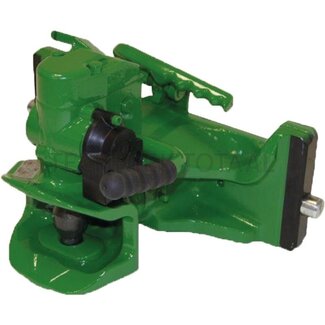 ROCKINGER Pin coupling Rail width 330 mm - Detent pin Ø 25 mm - Guide width 32 mm - Connecting pin 38 mm - Load capacity 2000 kg - John Deere green