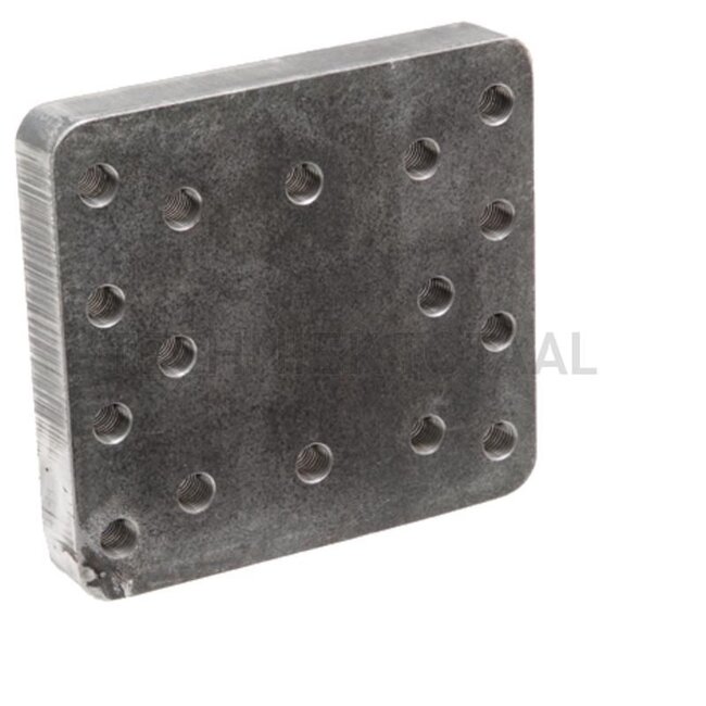 ROCKINGER Bolt-on plate - Hole pattern (mm): 100 x 110 x 110. Thread: M16. Dimensions (mm): 200 x 185 x 30 - ROE70305