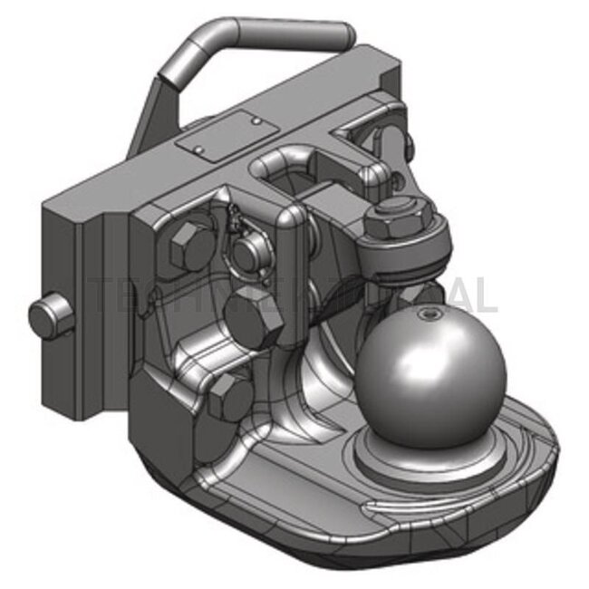 Scharmüller K80 insert - 77703624132 | Rail width: 241 mm | Detent pin Ø: 22 mm | Guide width: 30 mm | Load capacity: 2000 kg | D-value: 83,9 kN | Plate height: 120 mm | Colour: AGCO grey | Overhang: 155 mm | Description: Height adjustable with handle | Hole: M16 mm