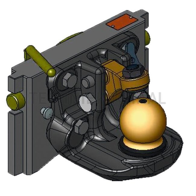 Scharmüller Inner part - 77703632046, 3.6320.46-A02, 03.6320.46-A02 | Rail width: 320 mm | Detent pin Ø: 30 mm | Guide width: 20 mm | Load capacity: 3000 kg | D-value: 89,3 kN | Plate height: 190 mm | Colour: Black | Overhang: 155 mm | Description: Height adjustable