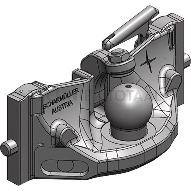 Scharmüller Trekhaak K80 - 77705639046A02, 5.6390.46-A02, 05.6390.46-A02 | Railbreedte: 390 mm | Vergrendelpen Ø: 25 mm | Geleidebreedte: 32 mm | Oplegdruk: 4000 kg | D-waarde: 120 kN | Plaathoogte: 160 mm | Kleur: zwart | Werklengte: 77 mm | Omschrijving: In hoogt