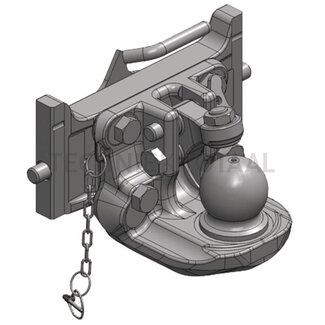 Scharmüller Trekhaak K80 rail 314 mm, pen Ø 20 mm, 3000 kg, zwart