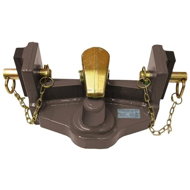 Walterscheid Piton Fix - 770CPIT5389N, 8005143 | Rail width: 390 mm | Detent pin Ø: 25 mm | Guide width: 32 mm | Load capacity: 3000 kg | D-value: 89.3 kN | Colour: Black | Description: This product is a height-adjustable Piton support with swivel hook D: 46 mm. The d