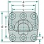 Sauermann Trekoog - 711105100, D04439608 | D-waarde: 93,6 kN | Flens: 8-gaats | Oplegdruk: 3000 kg | Gatenpatroon: 110 x 100 mm | Boring: M17 mm | Aantal gaten: 8