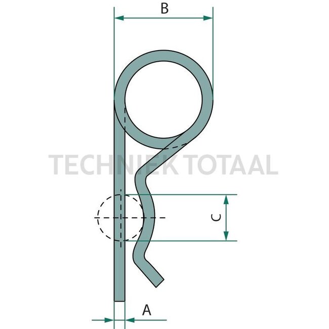 GRANIT Federstecker 4,0x20 - 20004362801 | Ausführung: verzinkt | A: 3,6 mm | B: 27 mm | C: 14 - 20 mm