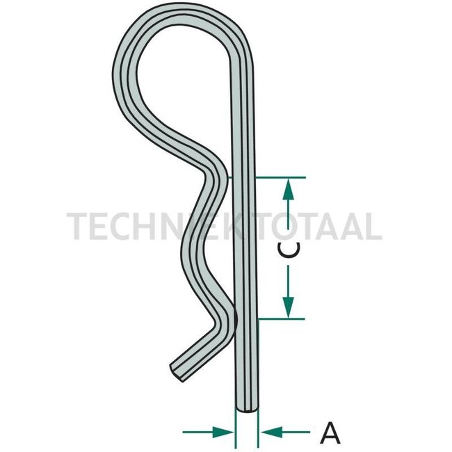 GRANIT Federstecker-Satz - 50 Stück - 20023369/50 | Ausführung: verzinkt | A: 4 mm | C: 16 - 20 mm
