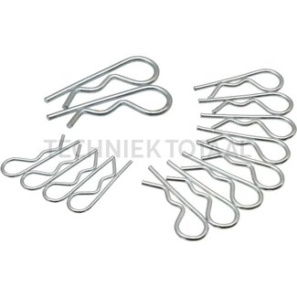 GRANIT R-clip set - 14 pcs - Version: galvanized. A (mm): 3, 4, 5. C (mm): 10 - 16, 16 - 20, 20 - 28