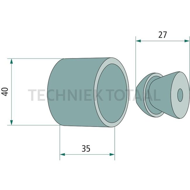GRANIT Deurvastzetter rubber, met plastic pennen - 22056447, DC38945, L31395, AL39620