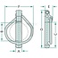 GRANIT Linch pin set - 5 pcs. - 20002950600/5 | Version: galvanised | A: 9,5 mm | B: 80 mm | C: 100 mm | D: 124 mm | E: 25 mm | F: 100 mm