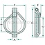 GRANIT Linch pin set - 5 pcs. - 20002950600/5 | Version: galvanised | A: 9,5 mm | B: 80 mm | C: 100 mm | D: 124 mm | E: 25 mm | F: 100 mm