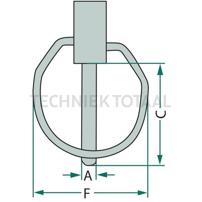 GRANIT Klappstecker-Satz - 5 Stück - 20023305/5 | Ausführung: verzinkt | A: 7,5 mm | C: 42 mm | F: 52 mm